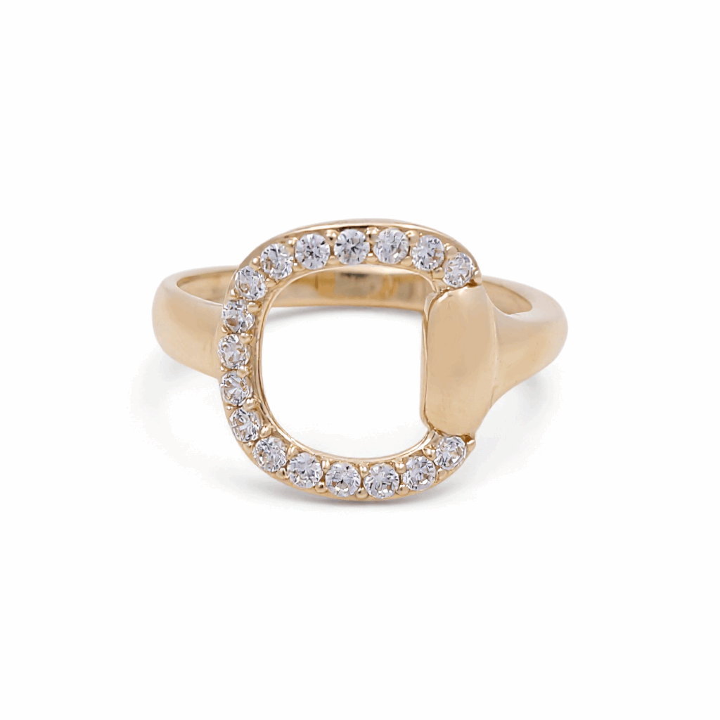 14K Yellow Gold   Fashion with Cz Women's Ring