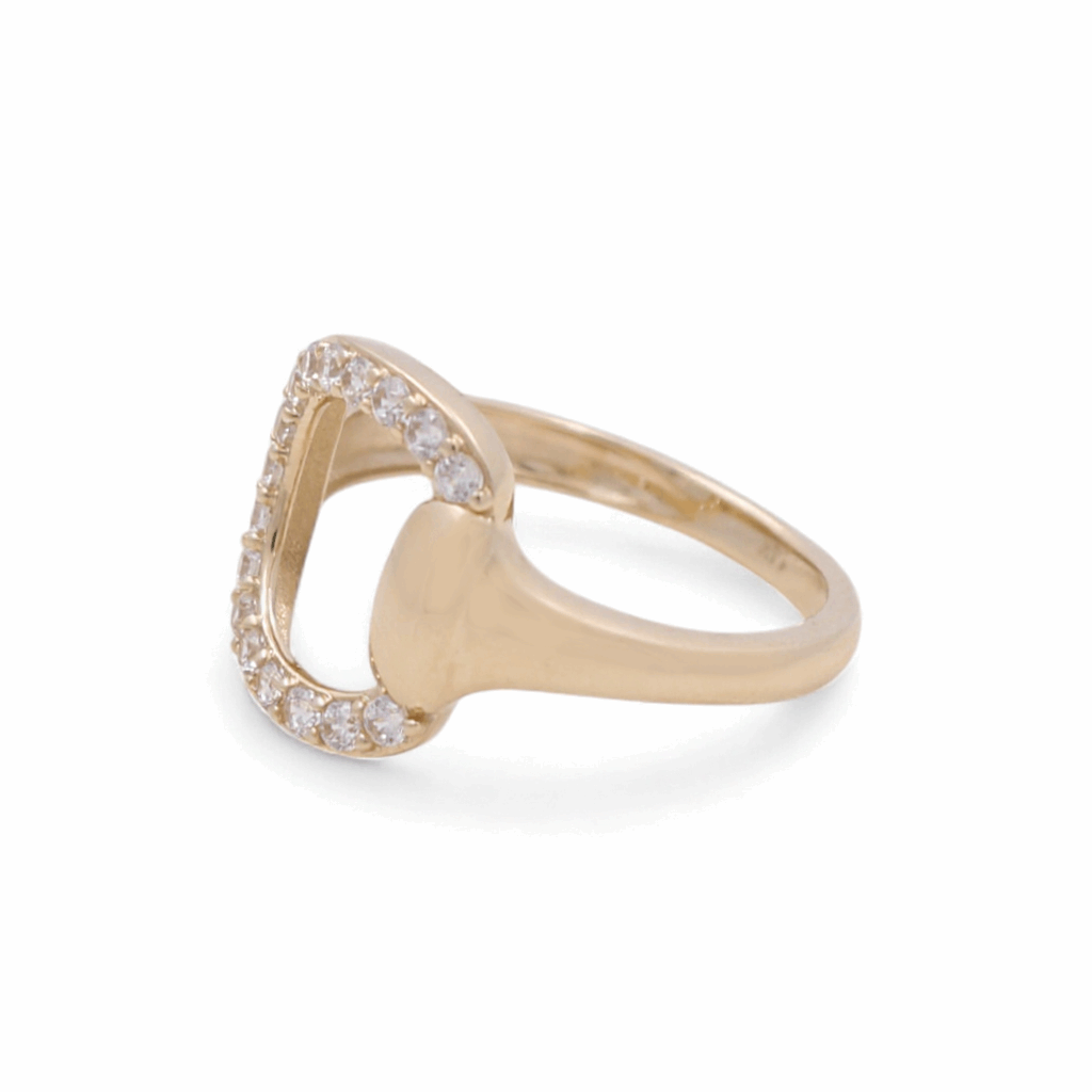 14K Yellow Gold   Fashion with Cz Women's Ring