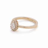 14K Yellow Gold Pear with Cz Fashion Women's Ring