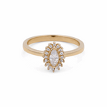 14K Yellow Gold Marquise with Cz Fashion Women's Ring