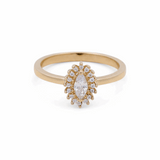 14K Yellow Gold Marquise with Cz Fashion Women's Ring