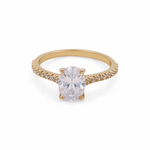 14K Yellow Gold Engagement with Cz Fashion Women's Ring