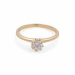 14K Yellow Gold Engagement with Cz Fashion Women's Ring