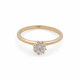 14K Yellow Gold Engagement with Cz Fashion Women's Ring