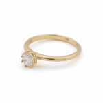 14K Yellow Gold Engagement with Cz Fashion Women's Ring