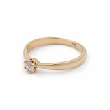 14K Yellow Gold Engagement with Cz Fashion Women's Ring