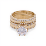 14K Yellow Gold Bridal Set with CZ Fashion Women's Ring