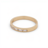 14K Yellow Gold Band with CZ Ring
