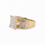 14K Yellow Gold Princess Engagement with Cz Fashion Women's Ring