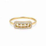 14K Yellow Gold Fashion with Cz Women's Ring