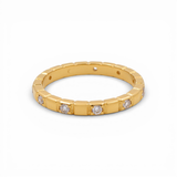 14K Yellow Gold Band with CZ Ring
