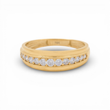 14K Yellow Gold  Wedding Band with CZ Ring