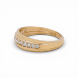 14K Yellow Gold  Wedding Band with CZ Ring