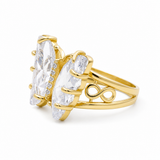 14K Yellow Gold Butterfly Fashion Women's Ring