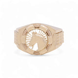 14K Yellow Gold Men's  Horse Fashion Ring Miral Jewelry