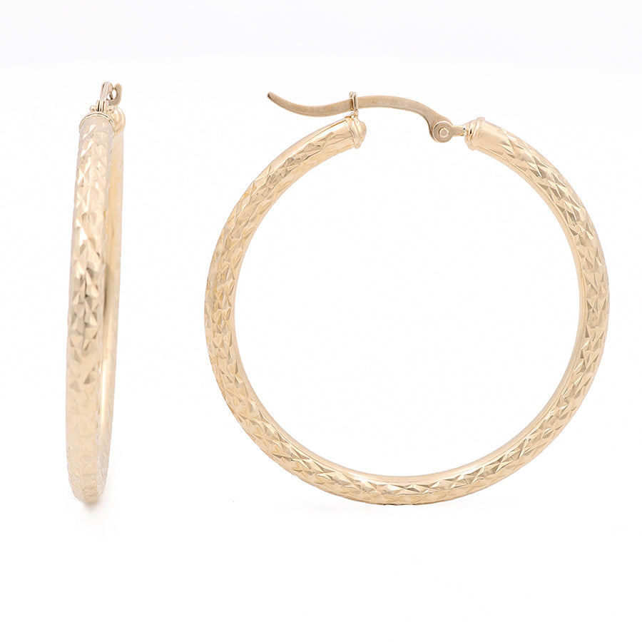 Miral Jewelry 10K Yellow Gold Hoop Earrings.