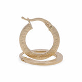 14K Yellow Gold Greek Hoop Earrings Miral Jewelry