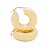 14K Yellow Gold Large Hoop  Earrings