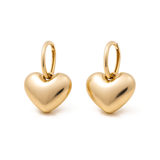 14K Yellow Gold  Drop Heart Earrings