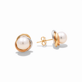 14K Tri Color Pearl  Earrings