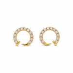 14K Yellow Gold Nail with Cz Earrings