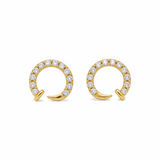 14K Yellow Gold Nail with Cz Earrings