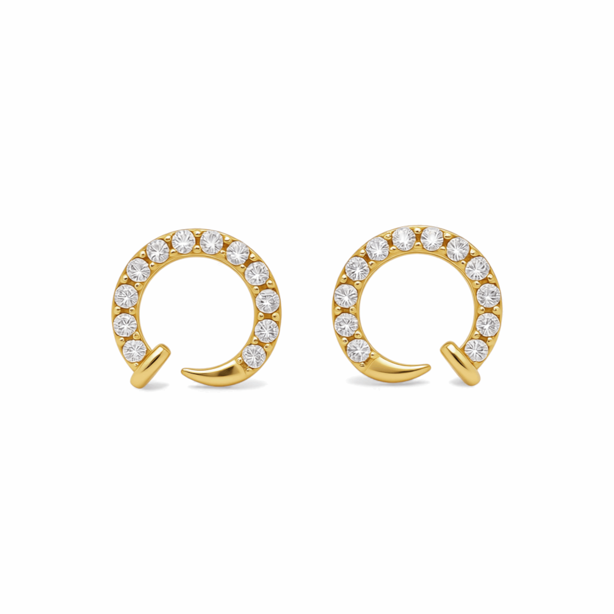 14K Yellow Gold Nail with Cz Earrings