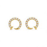 14K Yellow Gold Nail with Cz Earrings