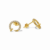 14K Yellow Gold Nail with Cz Earrings