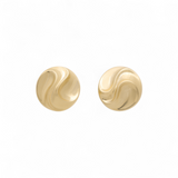 14K Yellow Gold  Round Earrings