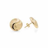 14K Yellow Gold  Round Earrings