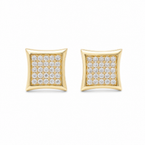 14K Yellow Gold Square Earrings