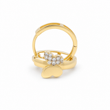14K Yellow Gold Butterflies Hoop Earrings