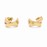 10K Yellow Gold Button Earrings