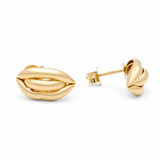 10K Yellow Gold Button Earrings