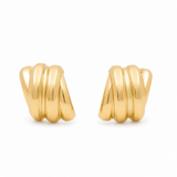 10K Yellow Gold Button Earrings