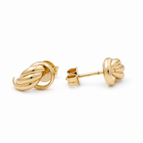 10K Yellow Gold Button Earrings