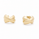 10K Yellow Gold Button Earrings