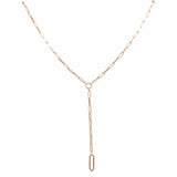 Yellow Gold 14K Paper Clip Drop Necklace 16"