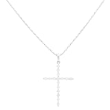 White Gold Necklace with Cross Pendant 14K with 0.35Tw Round Diamonds