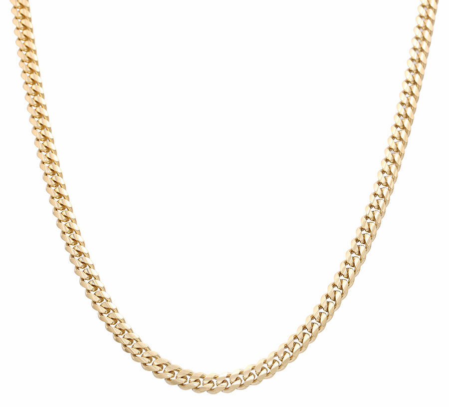 A Men's Yellow Gold 10K Fashion Cuban Link Chain necklace by Miral Jewelry.