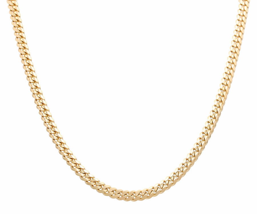 A Men's Yellow Gold Fashion Cuban Link Chain with a rectangular link for men from Miral Jewelry.