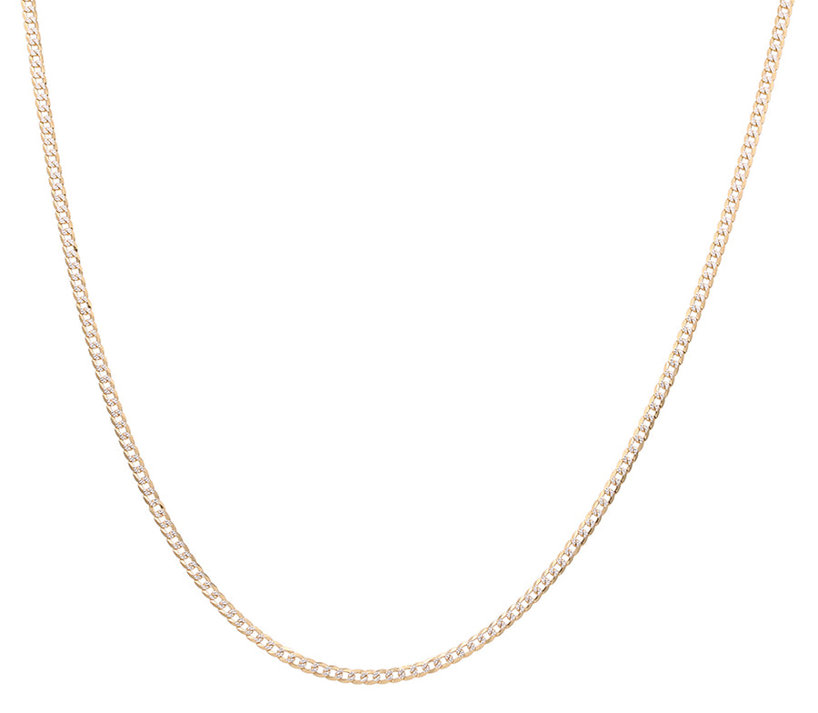 A Yellow Gold Miral Jewelry chain necklace with a Cuban Link.
