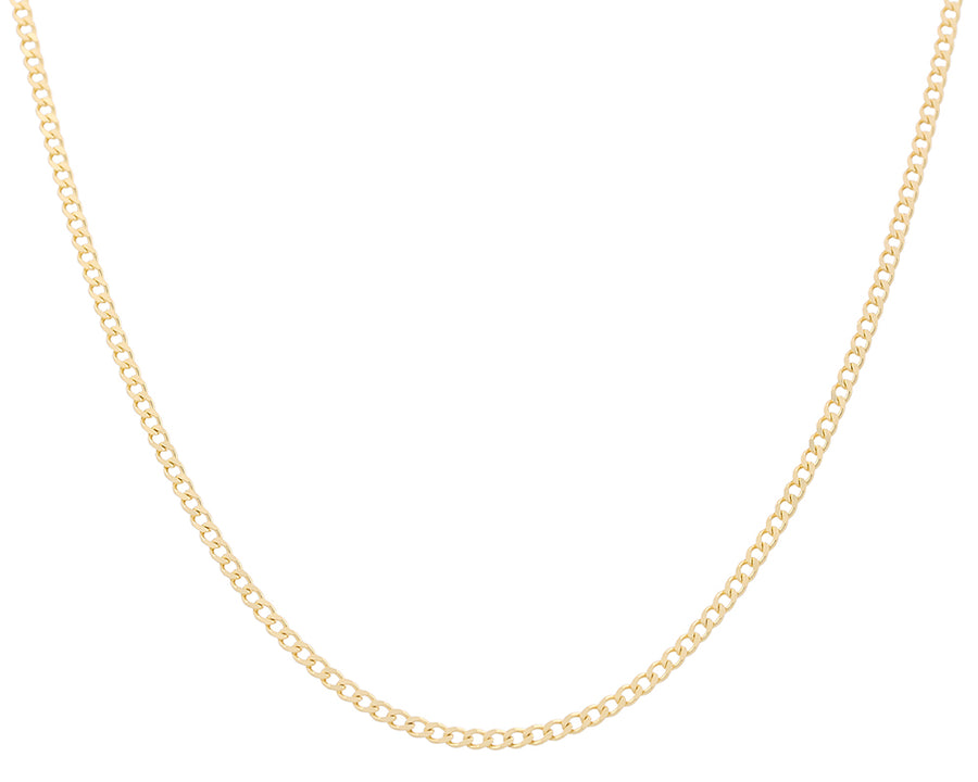 A Miral Jewelry Yellow Gold 14K Curb Chain 16 Inches on a white background.
