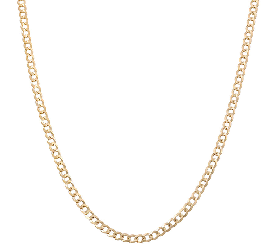 A Miral Jewelry 14K Yellow Gold Curb Chain necklace on a white background.
