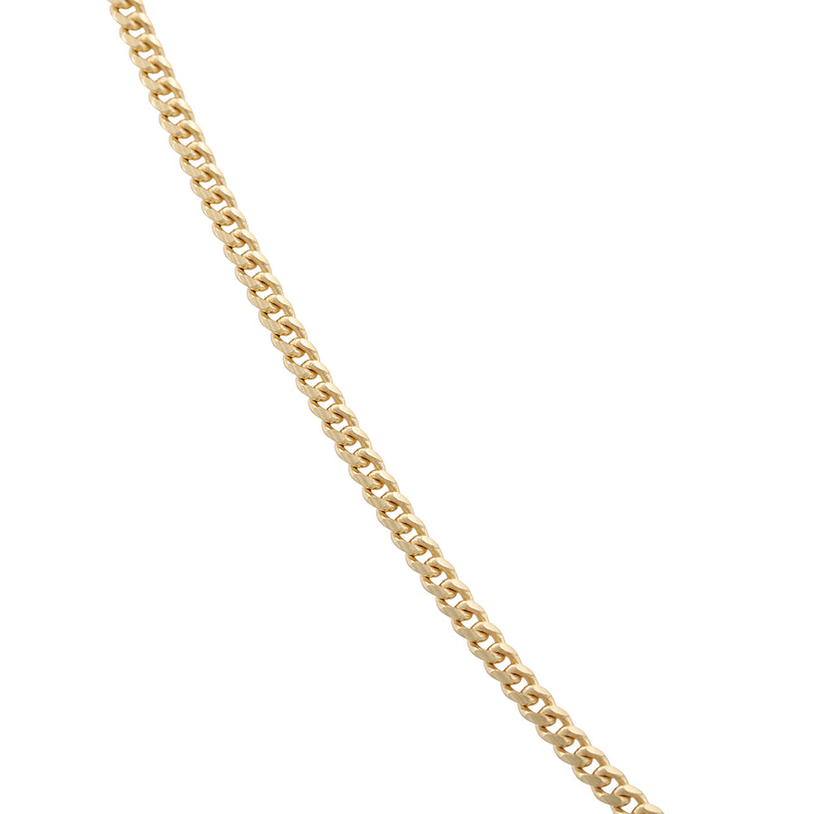 A Miral Jewelry Yellow Gold 14K Cuban Link Chain 20" Inches on a white background.