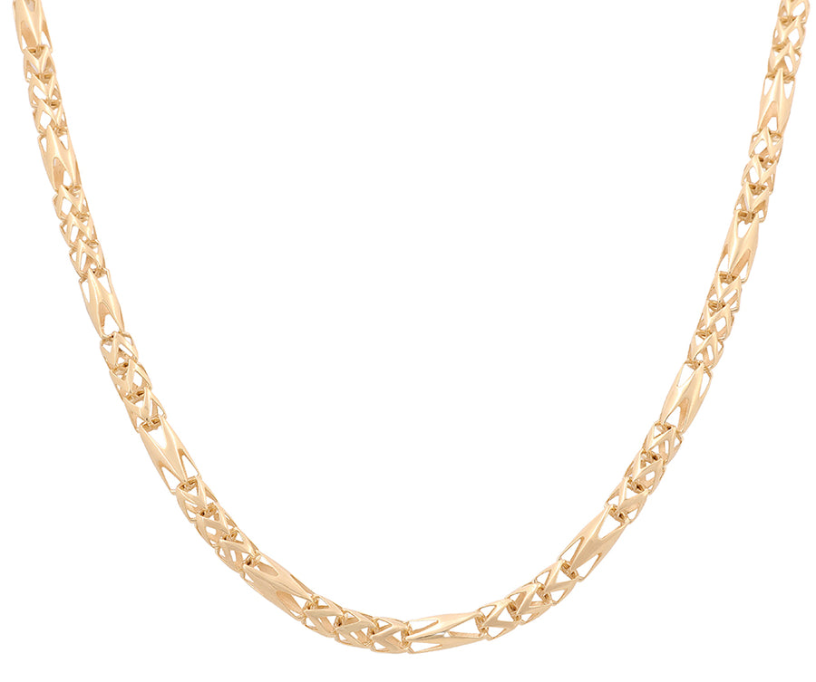 A Miral Jewelry Men's Yellow Gold 14k Fancy Link Chain with an oval link.