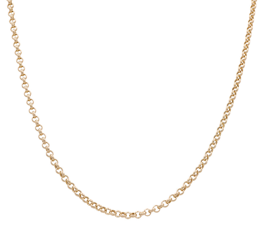 A Miral Jewelry 14K Yellow Gold Fashion Link Necklace on a white background.