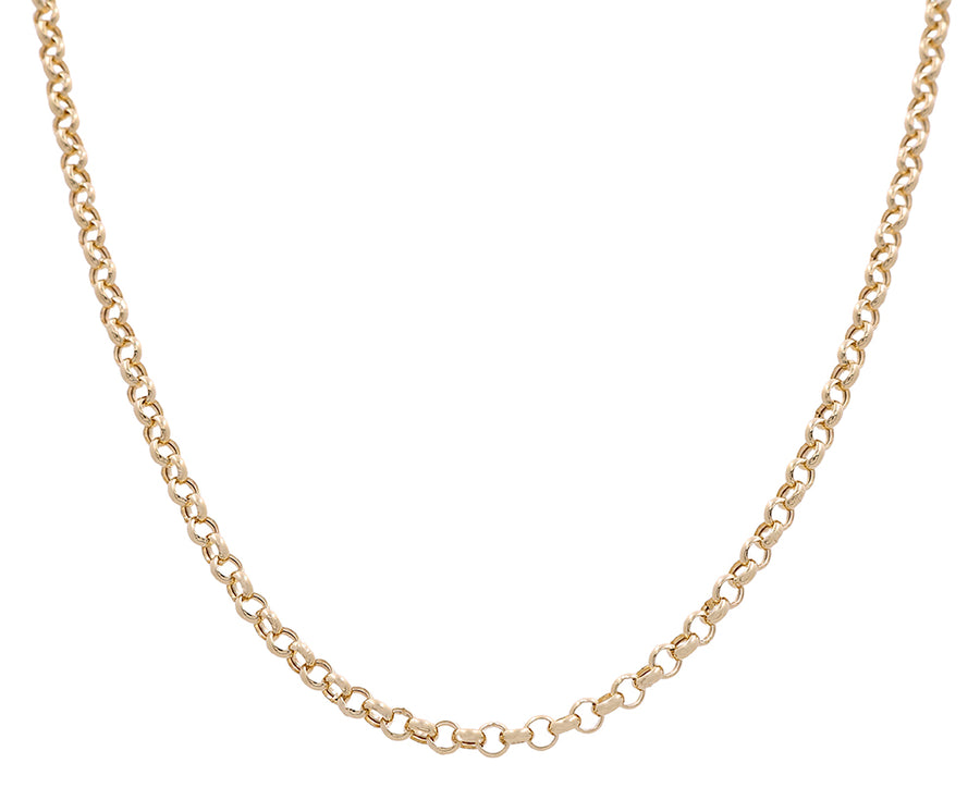 A statement piece Miral Jewelry fashion link necklace crafted in 14K yellow gold with an oval link.