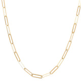14K  Yellow Gold Paper Clip Women's Chain 20"